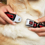 Toyota Logo Full Color Black/Red Seatbelt Buckle Collar - TOYOTA RACING DEVELOPMENT TRD Logo Black/White/Red