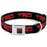 Toyota Logo Full Color Black/Red Seatbelt Buckle Collar - TOYOTA RACING DEVELOPMENT TRD Logo Black/White/Red