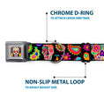 Load image into Gallery viewer, Sugar Skull Starburst Full Color Black/Multi Color Seatbelt Buckle Collar - Bobo Sugar Skull/Paisley Black/Multi Color
