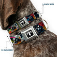 Load image into Gallery viewer, Venom Spider Logo Black/White Seatbelt Buckle Collar - Venom Comic Book Panels
