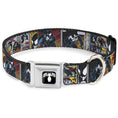 Load image into Gallery viewer, Venom Spider Logo Black/White Seatbelt Buckle Collar - Venom Comic Book Panels
