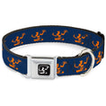 Load image into Gallery viewer, Spirit of Detroit Logo Full Color Black/White Seatbelt Buckle Collar - Spirit of Detroit Logo Bright Orange/Navy
