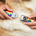 Load image into Gallery viewer, Spirit of Detroit Logo Full Color Black/White Seatbelt Buckle Collar - DETROIT CITY Text Pride Flag Rainbow/White
