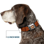 Willy Wonka and the Chocolate Factory WONKA BAR Logo Full Color Brown/Yellow/White Seatbelt Buckle Collar - Willy Wonka and the Chocolate Factory WONKA Chocolate Bar Browns
