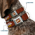 Willy Wonka and the Chocolate Factory WONKA BAR Logo Full Color Brown/Yellow/White Seatbelt Buckle Collar - Willy Wonka and the Chocolate Factory WONKA BAR Logo Brown/Yellow/White