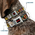 Load image into Gallery viewer, GREMLINS Text Logo Full Color Black/Red Seatbelt Buckle Collar - Gremlins Gizmo Filmstrip Poses Multi Color
