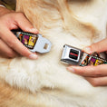 Load image into Gallery viewer, GREMLINS Text Logo Full Color Black/Red Seatbelt Buckle Collar - Gremlins Gizmo Filmstrip Poses Multi Color
