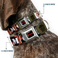 Load image into Gallery viewer, GREMLINS Text Logo Full Color Black/Red Seatbelt Buckle Collar - Gremlins GIZMO Poses/Rules Blocks Red/Greens/Grays/White
