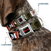 GREMLINS Text Logo Full Color Black/Red Seatbelt Buckle Collar - Gremlins GIZMO Poses/Rules Blocks Red/Greens/Grays/White