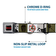 GREMLINS Text Logo Full Color Black/Red Seatbelt Buckle Collar - Gremlins GIZMO Poses/Rules Blocks Red/Greens/Grays/White
