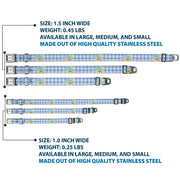 THE WIZARD OF OZ Logo Full Color White Seatbelt Buckle Collar - THE WIZARD OF OZ Logo Gingham Checker Blues