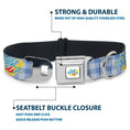 Load image into Gallery viewer, THE WIZARD OF OZ Logo Full Color White Seatbelt Buckle Collar - THE WIZARD OF OZ Logo Gingham Checker Blues
