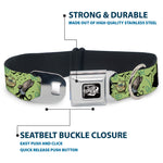 THE WIZARD OF OZ Title Logo Full Color Black/White Seatbelt Buckle Collar - The Wizard of Oz Wicked Witch of the West and Flying Monkeys Greens