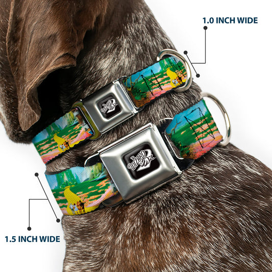 THE WIZARD OF OZ Title Logo Full Color Black/White Seatbelt Buckle Collar - The Wizard of Oz Yellow Brick Road Scenes