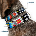 Load image into Gallery viewer, Wonder Woman Logo Full Color Red Seatbelt Buckle Collar - Wonder Woman Face w/Stars
