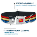Load image into Gallery viewer, Wonder Woman Logo Full Color Red Seatbelt Buckle Collar - Wonder Woman Stripe/Stars Red/Gold/Blue/White
