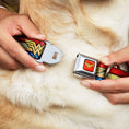 Load image into Gallery viewer, Wonder Woman Logo Full Color Red Seatbelt Buckle Collar - Wonder Woman Logo Stripe/Stars Red/Gold/Blue/White
