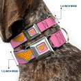 Load image into Gallery viewer, Wonder Woman Logo Pink/Blue/Yellow/Pink Seatbelt Buckle Collar - Wonder Woman Logo Pink/Blue/Yellow/Pink
