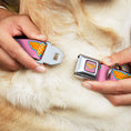 Load image into Gallery viewer, Wonder Woman Logo Pink/Blue/Yellow/Pink Seatbelt Buckle Collar - Wonder Woman Logo Pink/Blue/Yellow/Pink
