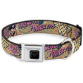 Load image into Gallery viewer, Wonder Woman Black/Silver Seatbelt Buckle Collar - Wonder Woman Strength & Power
