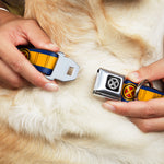 X-Men Icon Black/Silver Gradient Seatbelt Buckle Collar - X-Men Cyclops Utility Strap Blue/Gold/Black/Red