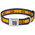 Load image into Gallery viewer, X-Men Icon Black/Silver Gradient Seatbelt Buckle Collar - X-Men Cyclops Utility Strap Blue/Gold/Black/Red
