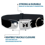 Yellowstone Y Logo Full Color Black/White Seatbelt Buckle Collar - Yellowstone Y Logo Black/White