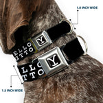 Yellowstone Y Logo Full Color Black/White Seatbelt Buckle Collar - YELLOWSTONE DUTTON RANCH and Logo Black/White