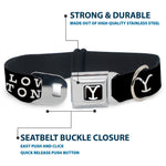 Yellowstone Y Logo Full Color Black/White Seatbelt Buckle Collar - YELLOWSTONE DUTTON RANCH and Logo Black/White