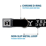 Yellowstone Y Logo Full Color Black/White Seatbelt Buckle Collar - YELLOWSTONE DUTTON RANCH and Logo Black/White
