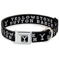 Load image into Gallery viewer, Yellowstone Y Logo Full Color Black/White Seatbelt Buckle Collar - YELLOWSTONE DUTTON RANCH and Logo Black/White
