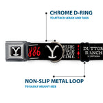Yellowstone Y Logo Full Color Black/White Seatbelt Buckle Collar - YELLOWSTONE Dutton Ranch 1886 Icons Black/White/Red