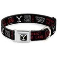 Load image into Gallery viewer, Yellowstone Y Logo Full Color Black/White Seatbelt Buckle Collar - YELLOWSTONE Dutton Ranch 1886 Icons Black/White/Red
