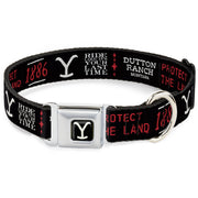 Yellowstone Y Logo Full Color Black/White Seatbelt Buckle Collar - YELLOWSTONE Dutton Ranch 1886 Icons Black/White/Red