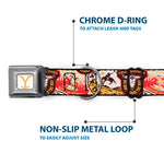 Yellowstone Y Logo Full Color White/Yellow Seatbelt Buckle Collar - Yellowstone Patches Stacked Browns/Reds/Yellows