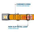 Load image into Gallery viewer, Yellowstone Y Logo Weathered Full Color White/Yellow Seatbelt Buckle Collar - Yellowstone Y Logo COWBOY UP Text Yellow/Red/White
