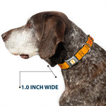 Yellowstone Y Logo Weathered Full Color White/Yellow Seatbelt Buckle Collar - Yellowstone Y Logo COWBOY UP Text Yellow/Red/White