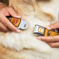 Load image into Gallery viewer, Yellowstone Y Logo Weathered Full Color White/Yellow Seatbelt Buckle Collar - Yellowstone Y Logo COWBOY UP Text Yellow/Red/White
