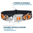 Load image into Gallery viewer, Yellowstone Y Logo Weathered Full Color Orange/Beige Seatbelt Buckle Collar - Yellowstone Y Logo Native American Tribal Tans/Blue/Orange
