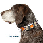 Yellowstone Y Logo Weathered Full Color Orange/Beige Seatbelt Buckle Collar - Yellowstone Y Logo Native American Tribal Tans/Blue/Orange