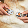 Load image into Gallery viewer, Yellowstone Y Logo Weathered Full Color Orange/Beige Seatbelt Buckle Collar - Yellowstone Y Logo Native American Tribal Tans/Blue/Orange
