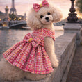 Load image into Gallery viewer, The Paris Pink Tweed Couture Dog Harness Dress
