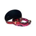 Load image into Gallery viewer, Fuchsia/Light Pink/Red & Black Custom Snake 4” Wide Style Collar & Leash Set
