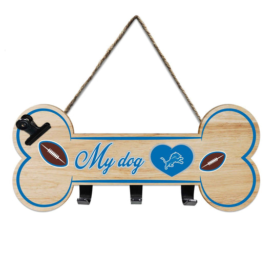 Detroit Lions Bone Shape Sign With Hooks