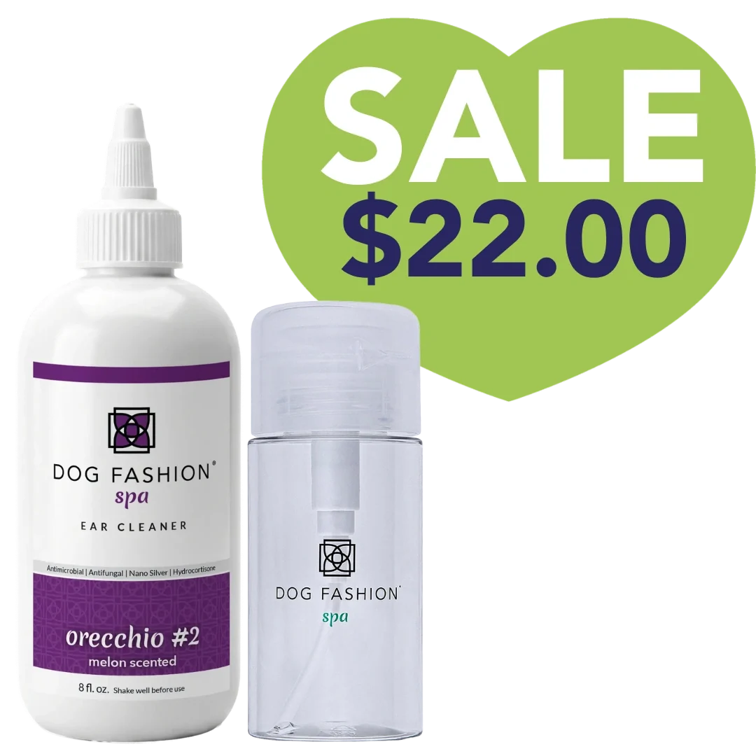 Orecchio #2 Melon Scented Ear Cleaner 8oz with Ear Cleaner Bottle by Dog Fashion Spa