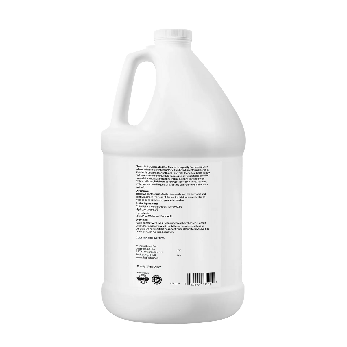 Orecchio #1 Unscented Ear Cleaner Gallon by Dog Fashion Spa