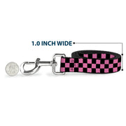 Dog Leash - Checker Black/Pink