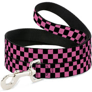 Dog Leash - Checker Black/Pink