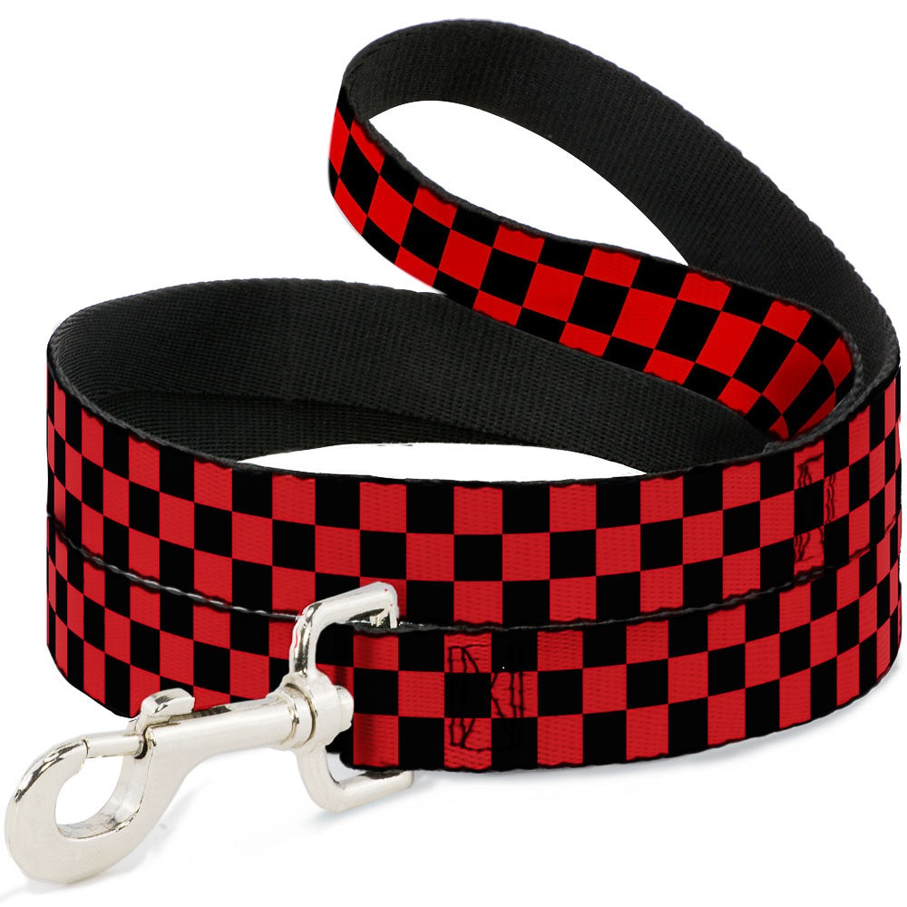 Dog Leash - Checker Black/Red