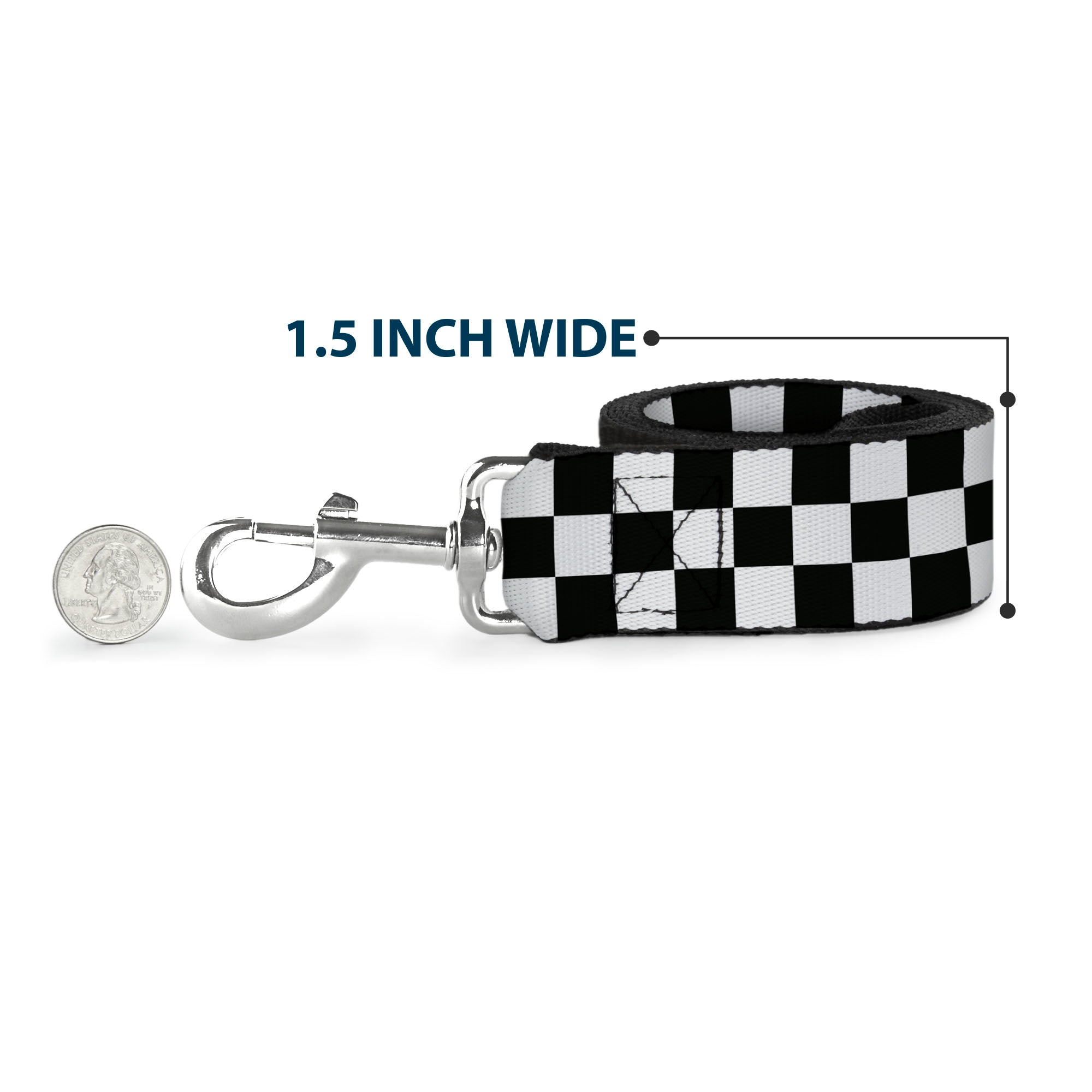 Black and White Checkered Dog Leash